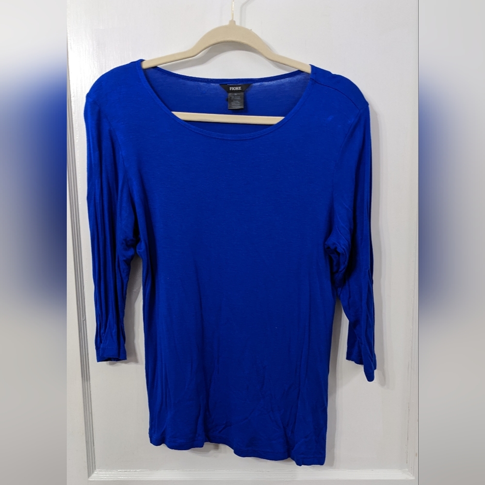Royal Blue 3/4 Sleeve Top Size XL Fiore